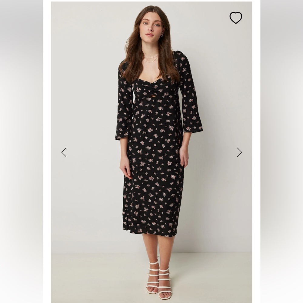 Ardene Floral Sweetheart Midi Dress- Medium- NWOT